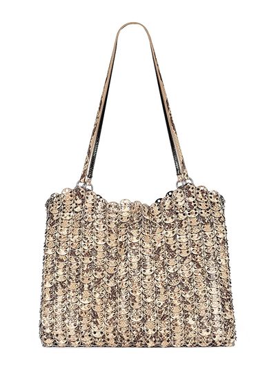 Rabanne Women's 1969 Reversible Python-Embossed Leather & Metal Disc Tote Bag