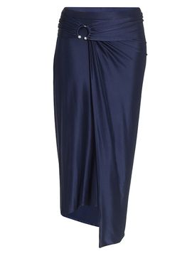 Rabanne Women's Asymmetric Satin Ring Midi-Skirt