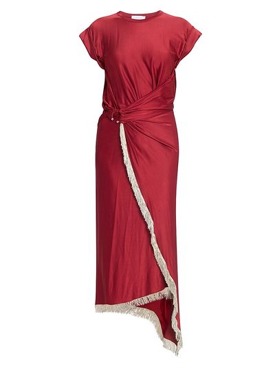 Rabanne Women's Fringe-Trimmed Faux-Wrap Maxi Dress