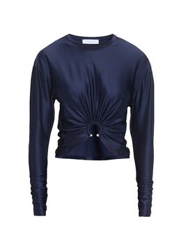 Rabanne Women's Jersey Ring Crop Top