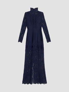 Rabanne Women's Lace Turtleneck Maxi Dress