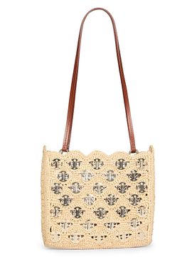 Rabanne Women's Preco Embellished Raffia Shoulder Bag