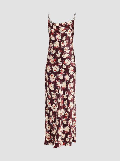 Rabanne Women's Printed Silk Maxi Slipdress