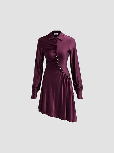 Rabanne Women's Satin Button-Front Mini Dress