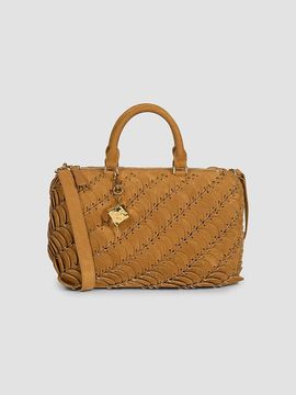 Rabanne Women's Suede-Cotton Top Handle Bag