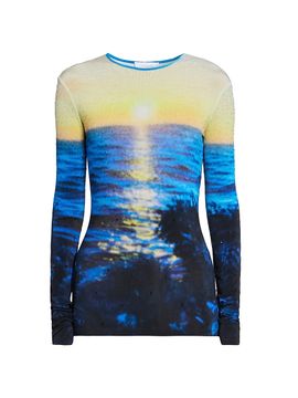 Rabanne Women's Sunset Print Long-Sleeve Top