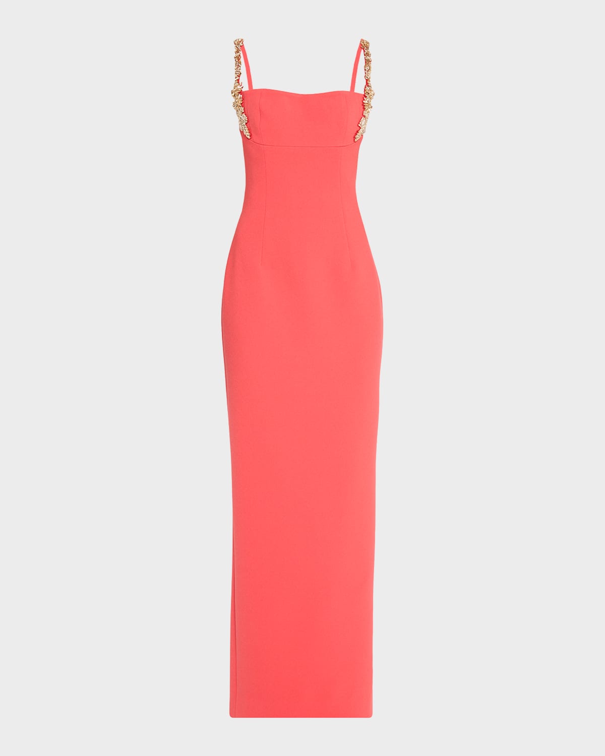 Rachel Gilbert Franca Crystal-Strap Column Gown