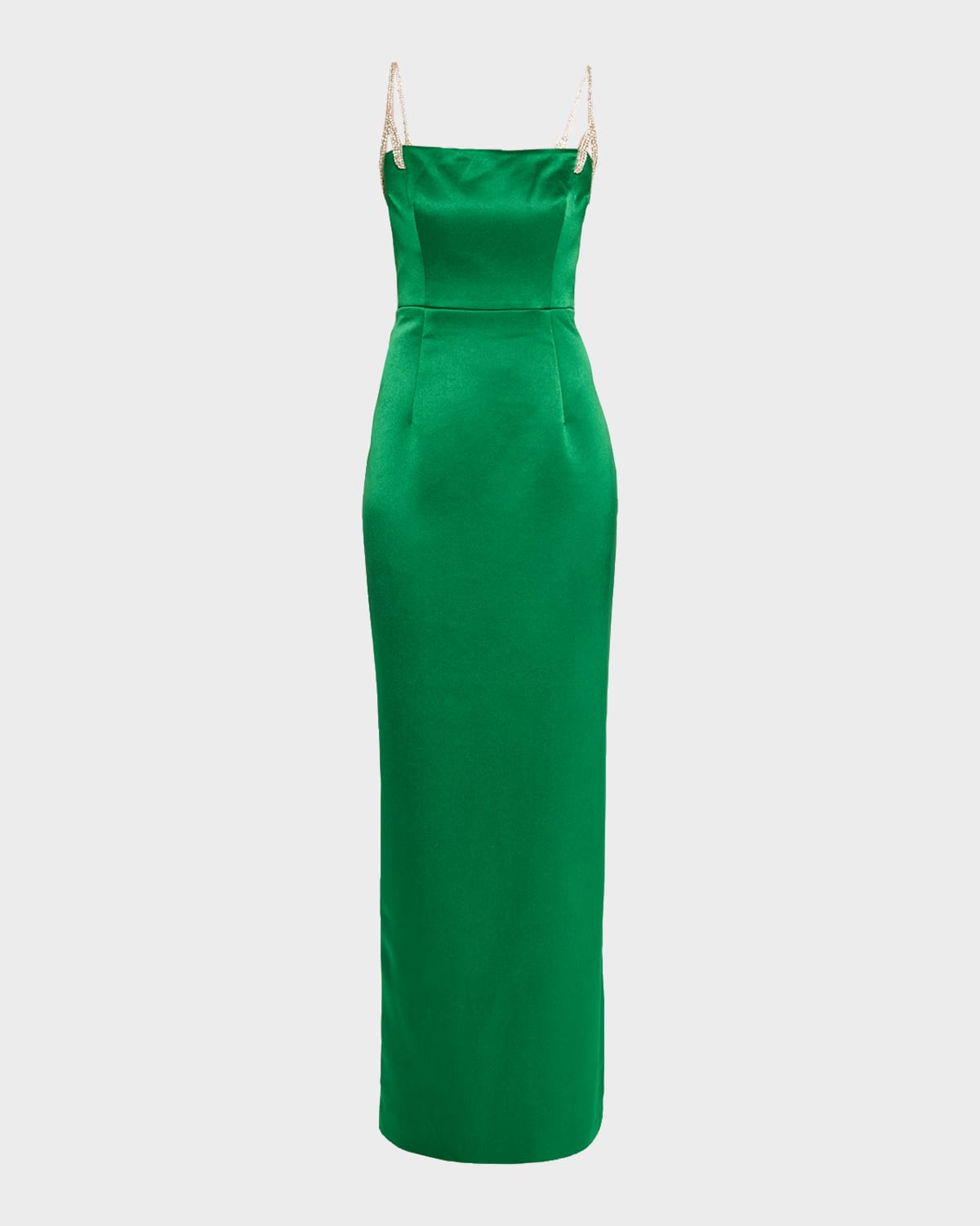Rachel Gilbert Leora Crystal Strap Satin Column Gown