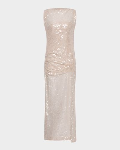 Rachel Gilbert Marlow Sleeveless Sheer Sequined Gown