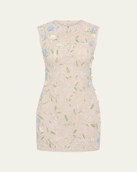 kori sequined crystal midi dress Rachel Gilbert Sequinned Kori Dress in White