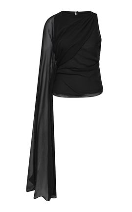 Rachel Gilbert Rachel Gilbert Bailey SilkBlend Draped Cape Top