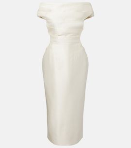 Rachel Gilbert Rachel Gilbert Bronte off-shoulder wool and silk cocktail dress