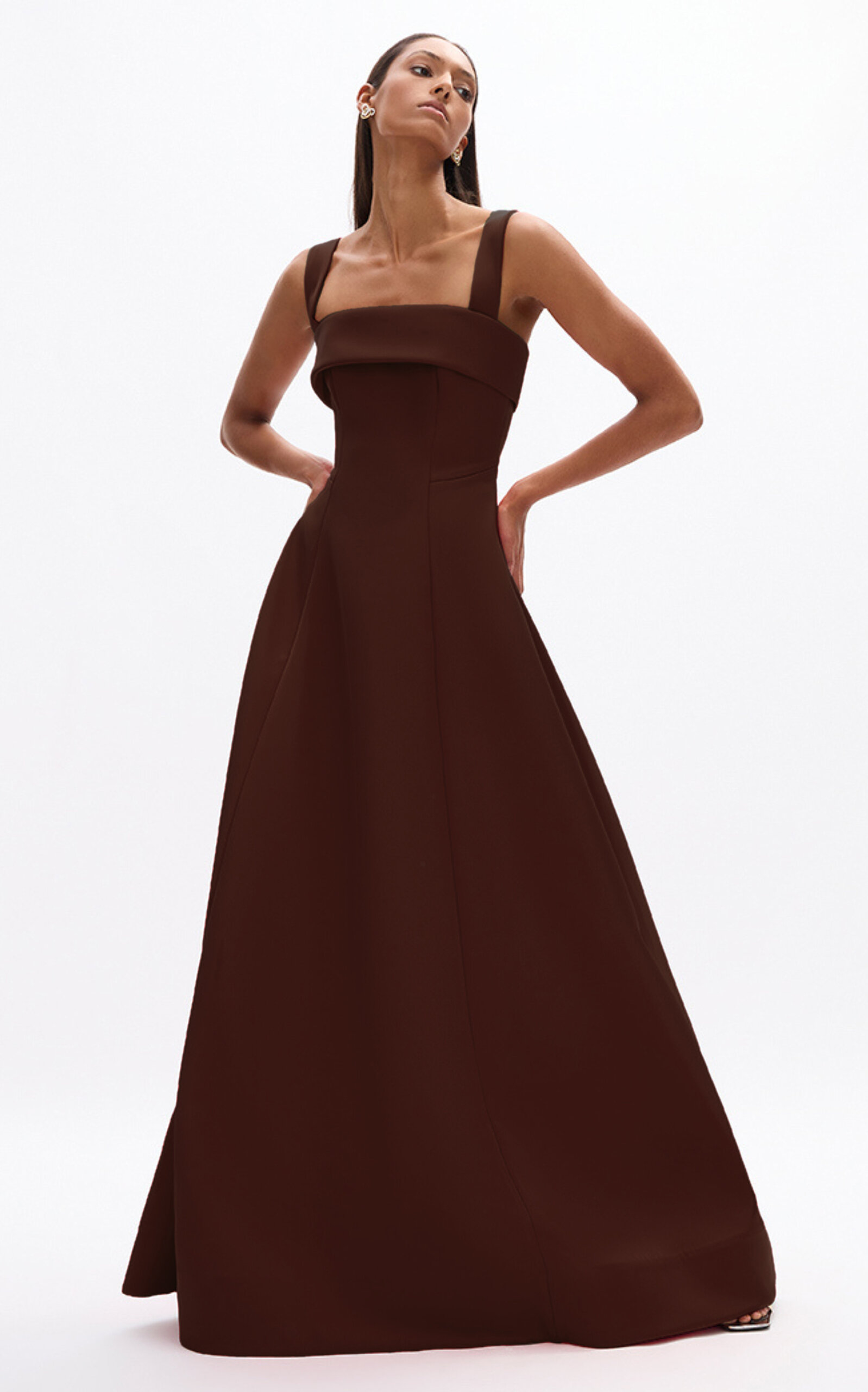 Rachel Gilbert - Hallie Strapless Gown Brown