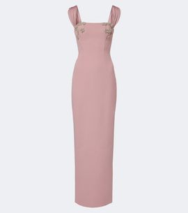 rachel gilbert kori sequined crystal midi dress Rachel Gilbert Kori Sequined Crystal Midi Dress