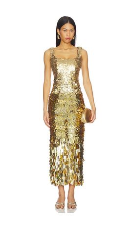 Rachel Gilbert - - Sadie Sequined Mini Dress - Gold - 3 - Moda Operandi
