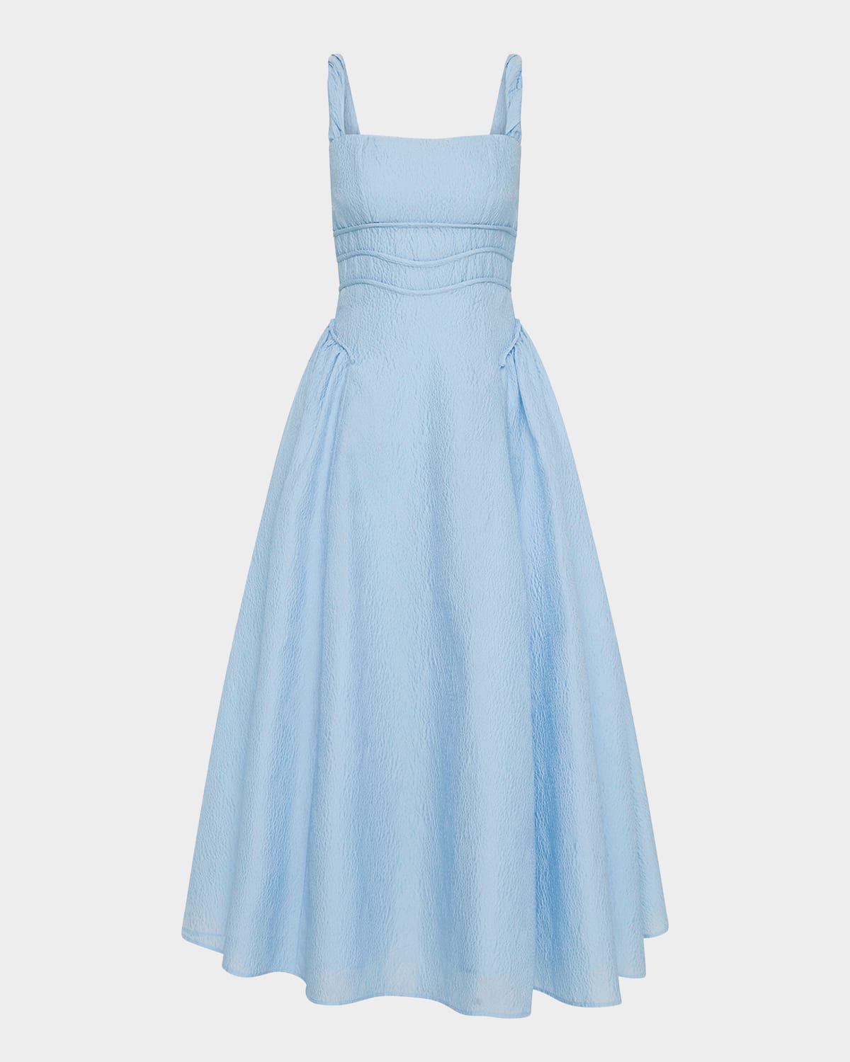 Rachel Gilbert Sophia Strap Textured Jacquard Tea-Length Dress