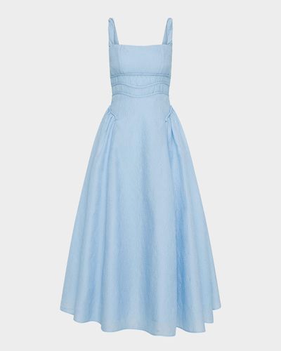 Rachel Gilbert Sophia Strap Textured Jacquard Tea-Length Dress