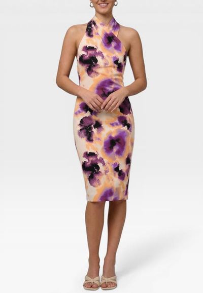 RACHEL Rachel Roy RACHEL Rachel Roy Harland Crossover Halter Midi Dress