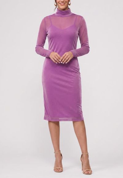 RACHEL Rachel Roy RACHEL Rachel Roy Lydia Mock Neck Mesh Dress