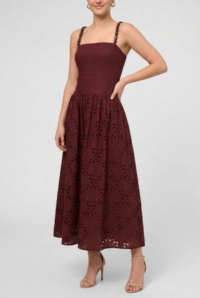 RACHEL Rachel Roy RACHEL Rachel Roy Maristella Drop Waist Bead Strap Midi Dress