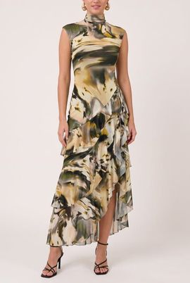 RACHEL Rachel Roy RACHEL Rachel Roy Paris Mock-Neck Asymmetrical Midi Dress