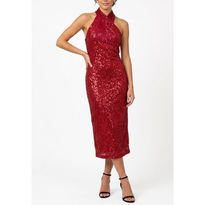 RACHEL Rachel Roy RACHEL Rachel Roy Sequin Harland Halter Midi Dress