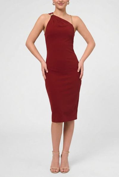 RACHEL Rachel Roy RACHEL Rachel Roy Sia One Shoulder Chain Strap Midi Dress