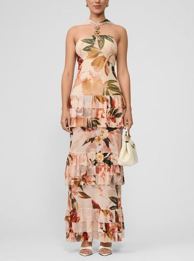 RACHEL Rachel Roy RACHEL Rachel Roy Solana Mesh Tiered Long Dress