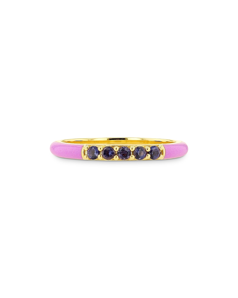 Rachel Reid Rachel Reid 14K Yellow Gold & Enamel Iolite Ring