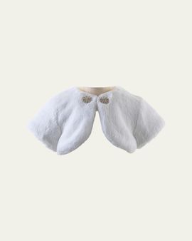 Rachel Riley Girl's Diamante Faux Fur Bolero