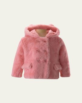 Rachel Riley Girl's Hooded Teddy Coat