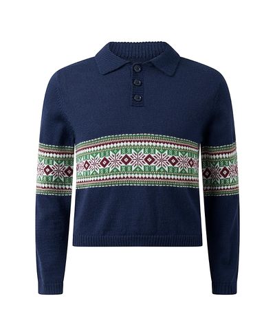 Rachel Riley Rachel Riley Boys' Fairisle Collar Sweater
