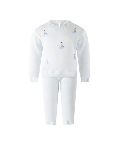 Rachel Riley Rachel Riley Boys' Pima Crochet Sailboat Knit Set
