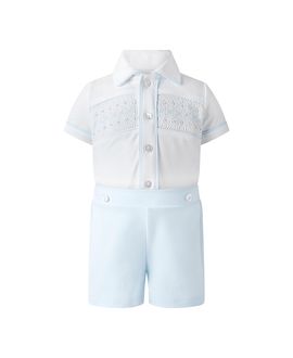 Rachel Riley Rachel Riley Boys' Pima Jersey Smocked Top and Short Set