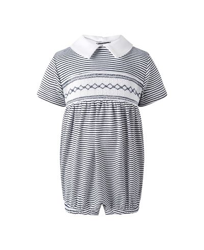 Rachel Riley Rachel Riley Boys' Pima Stripe Smocked Bubble