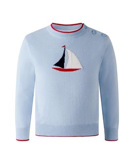 Rachel Riley Rachel Riley Boys' Sailboat Intarsia Sweater