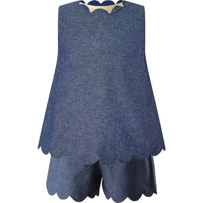 Rachel Riley Rachel Riley Chambray Scalloped Set