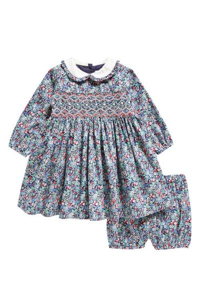 Rachel Riley Rachel Riley Floral Smocked Cotton Dress & Bloomers