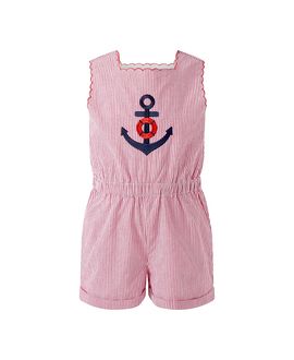 Rachel Riley Rachel Riley Girls' Anchor Embroidered Playsuit