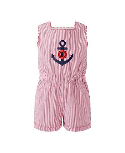 Rachel Riley Rachel Riley Girls' Anchor Embroidered Playsuit