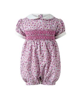 Rachel Riley Rachel Riley Girls' Ditsy Floral Smocked Babysuit