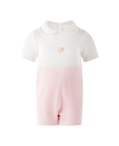 Rachel Riley Rachel Riley Girls' Pima Rose Embroidered Babysuit