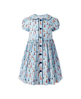 Rachel Riley Rachel Riley Girls' Sailboat Button Front Dress