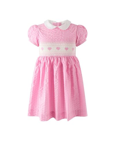 Rachel Riley Rachel Riley Girls' Seersucker Heart Smocked Dress