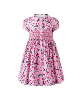 Rachel Riley Rachel Riley Girls' Smocked Button-Front Dress