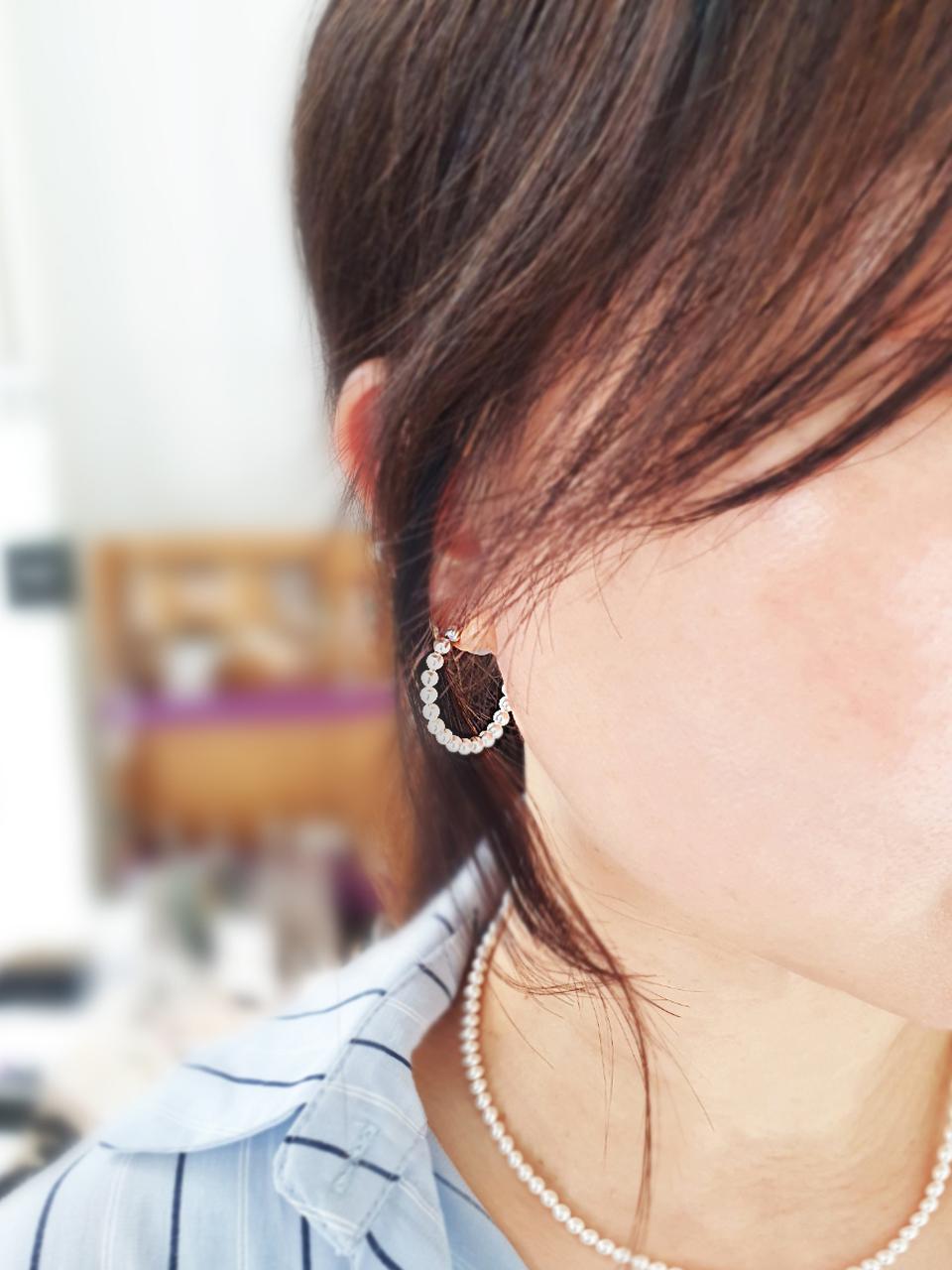 RACOHA Austrian Crystal Pearl Minimalist Ring Earrings
