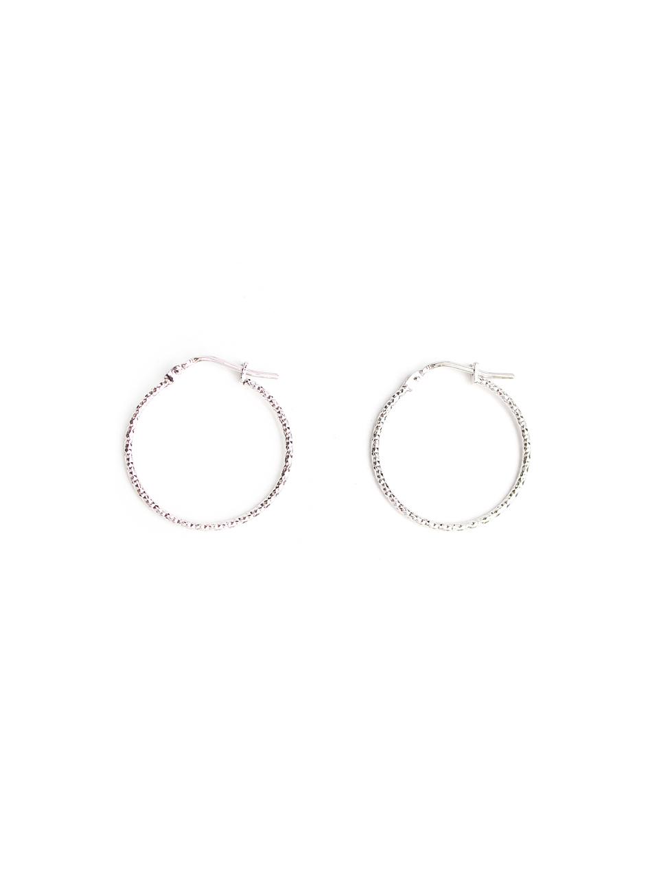 RACOHA Chic Cutting Sterling One-Touch Hoop Earrings