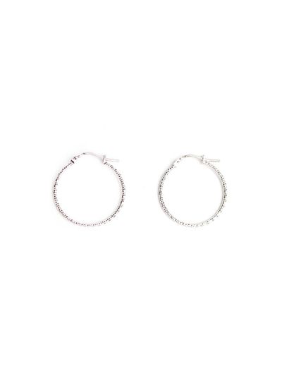 RACOHA Chic Cutting Sterling One-Touch Hoop Earrings