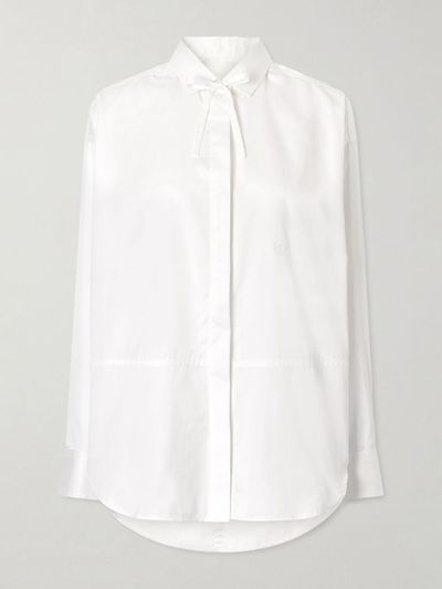 RÙADH Dune tie-detailed cotton-sateen shirt