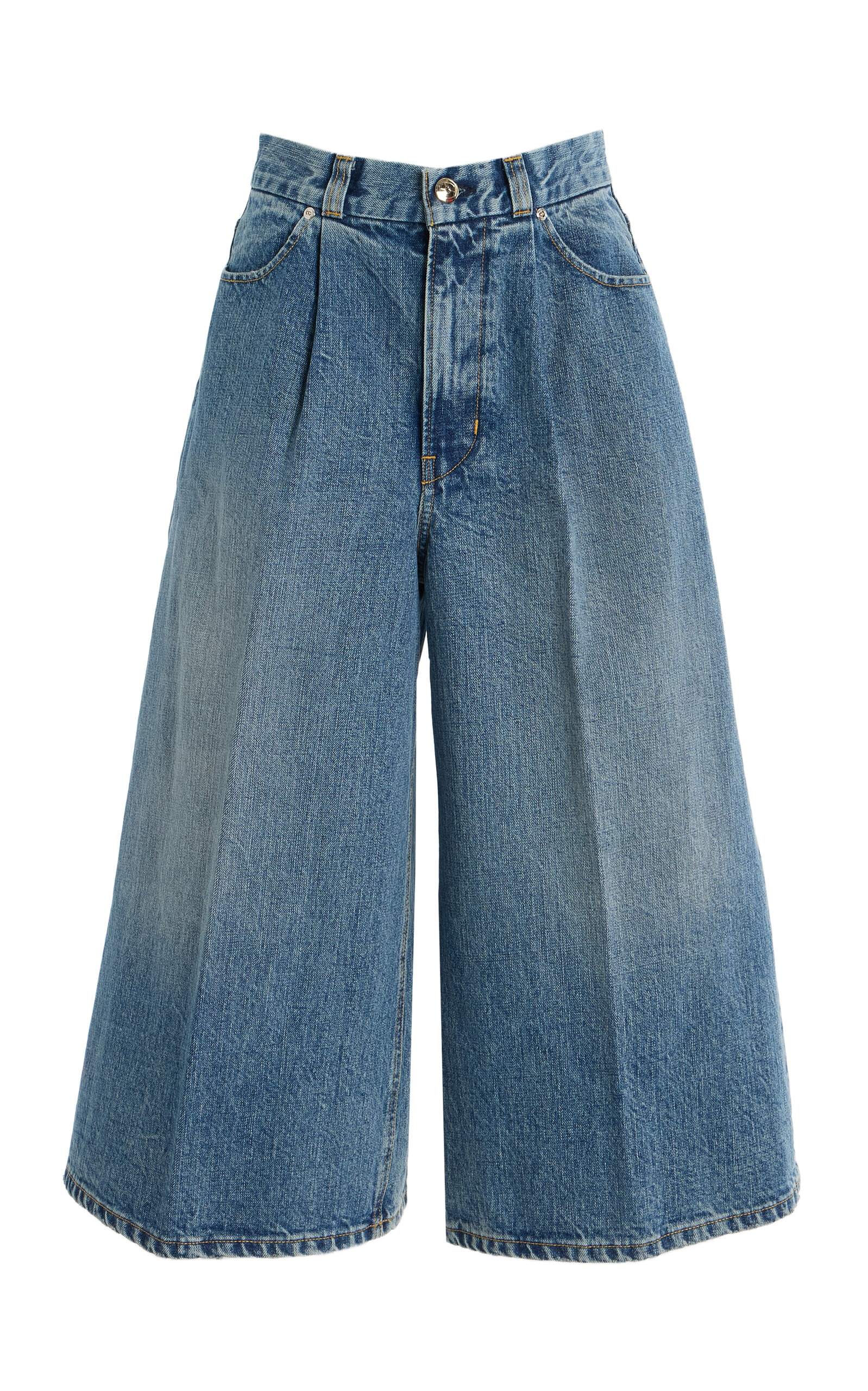 RÙADH RÙADH Exclusive The Raasey Rigid HighRise Gaucho Jeans Blue 27